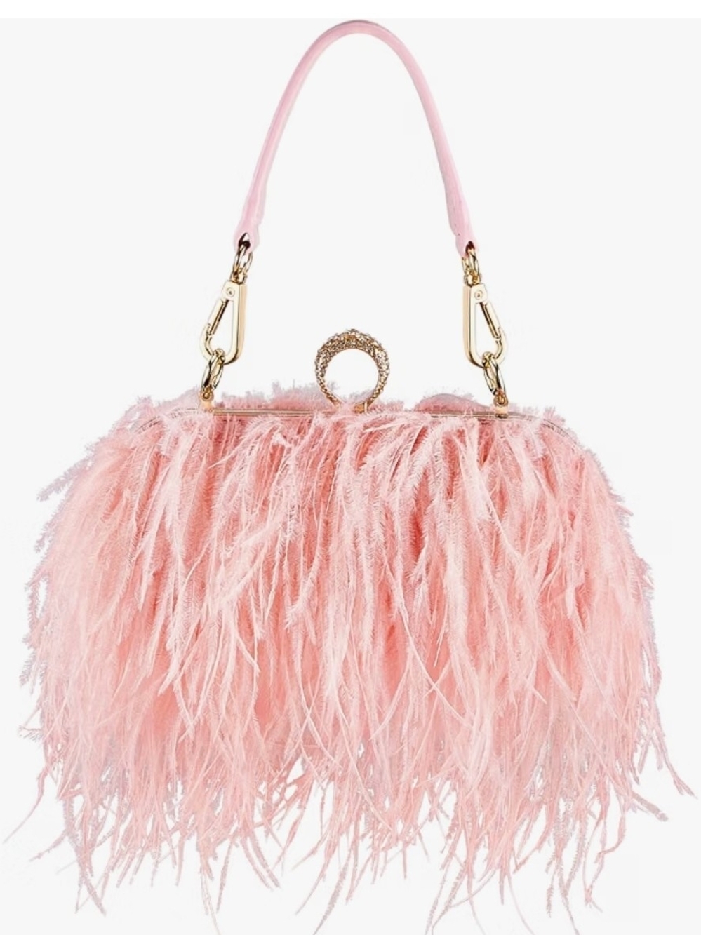 Pink Feathered Evening Bag - Designer-Inspired